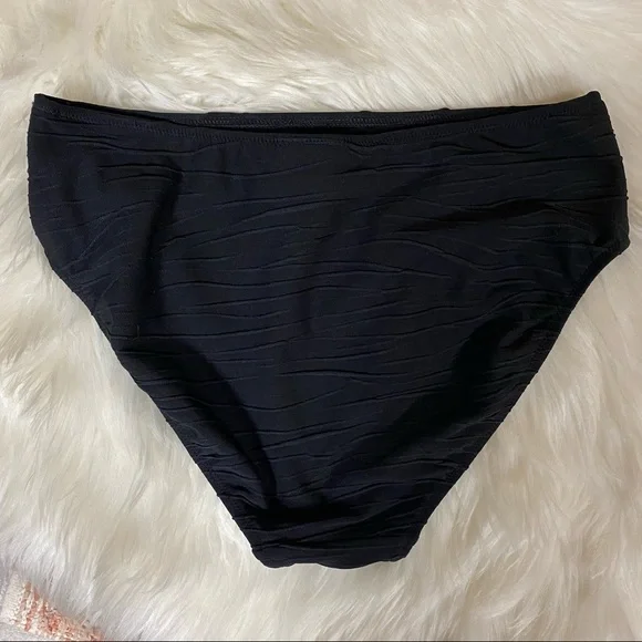 5/$20 Gottex Black High Waisted Bikini Swim Suit Bottoms Size 10 - Picture 2 of 3